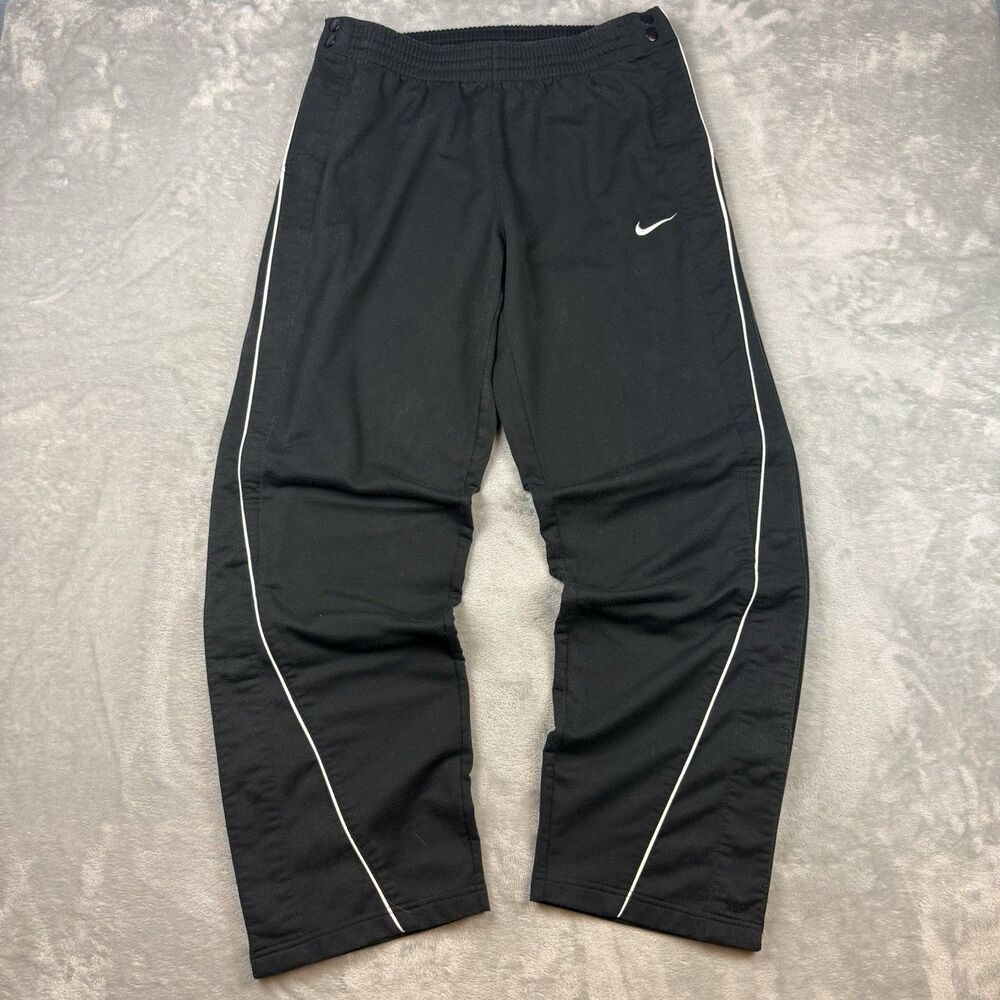 Vintage Y2K Nike Team Black Snap Tear Away Track Pants Men’s Medium